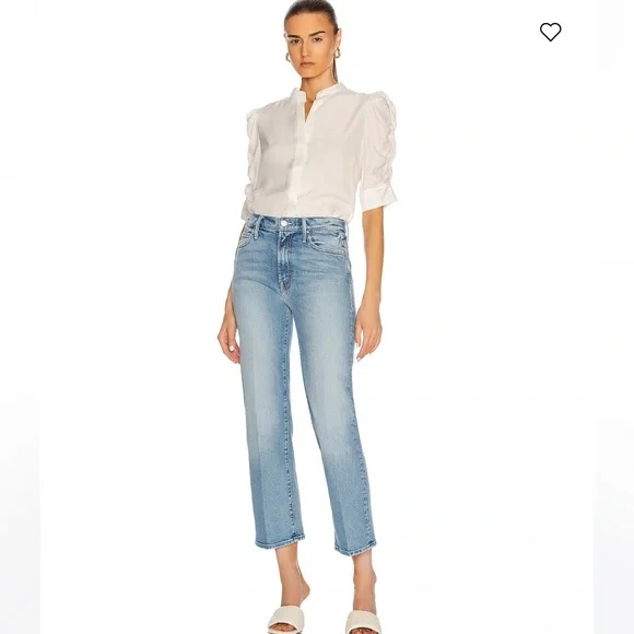 Frame • Shirred Sleeve Silk Button Down Top - Picture 8 of 13